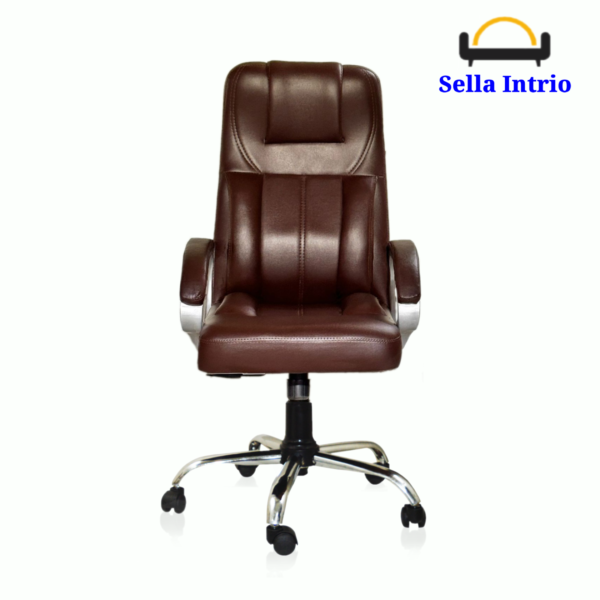 Sella Iran Leatherette Executive High Back Revolving Office Chair (Brown)